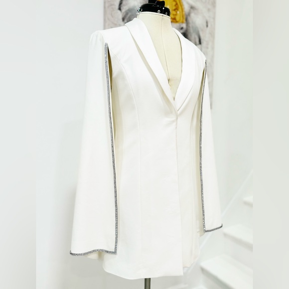 Alice + Olivia Esther Embellished Cotton Blazer Mini Dress - Picture 6 of 14